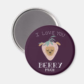 私はあなたのことが大好き |いちごおもしろい犬プリン マグネット (正面/裏面)