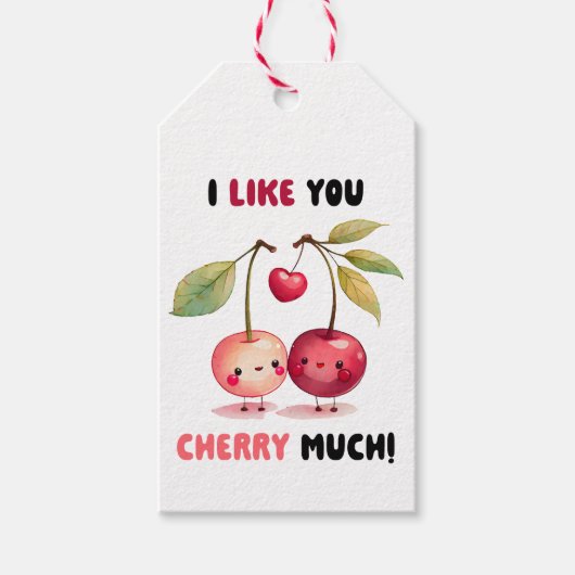 私はあなたのことが好きさくらんぼ多くの教室の写真バレンタイン ギフトタグ (正面)