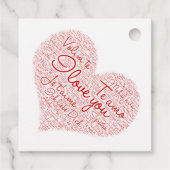 私はあなたのことばクラウド赤いハートバレンタインデーが大好き フェイバータグ (裏面)