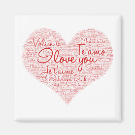 私はあなたのことばクラウド赤いハートバレンタインデーが大好き マグネット