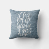 私はあなたのせいで私の人生が与え好きだ クッション (裏面)