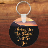 私はあなたのためだけに夕日を持って来る。恋人引用文 キーホルダー (正面)