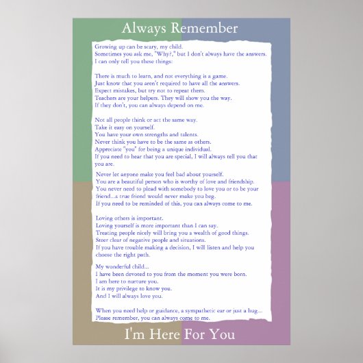 私はあなたのためにここにいることを常に覚えている ポスター (正面)