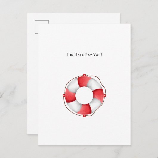 私はあなたのためにここにいる引用文ライフブイイラストレーションカード ポストカード (正面/裏面)