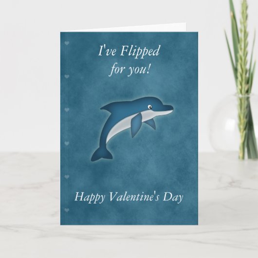私はあなたのためにイルカのバレンタインデーカードを弾きました シーズンカード (正面)