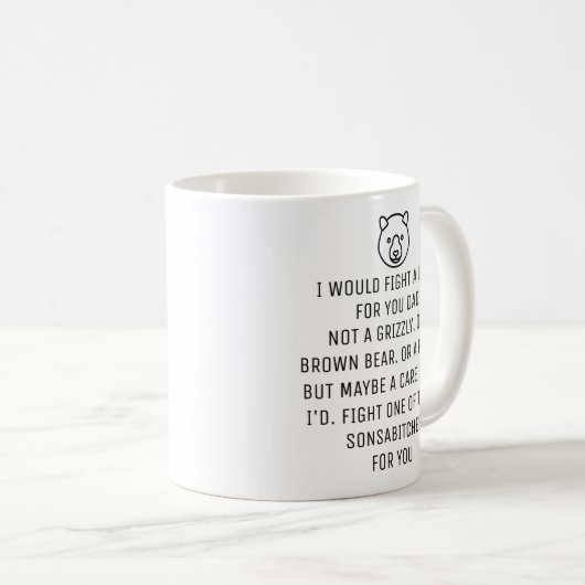 私はあなたのためにクマと戦うパパ、コーヒーマグ コーヒーマグカップ (正面右)