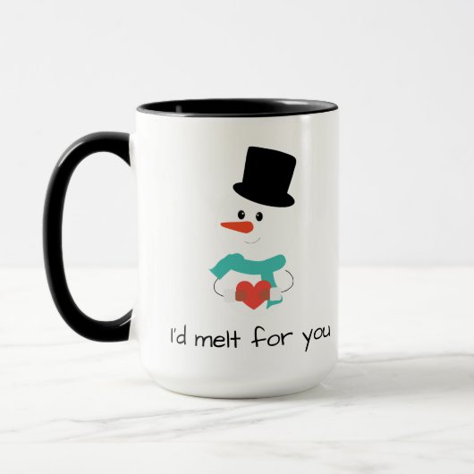 私はあなたのために休日の冬の雪だるまのマグを溶かします マグカップ (左)