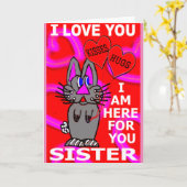 私はあなたのために来た妹を愛している カード (黄色い花)