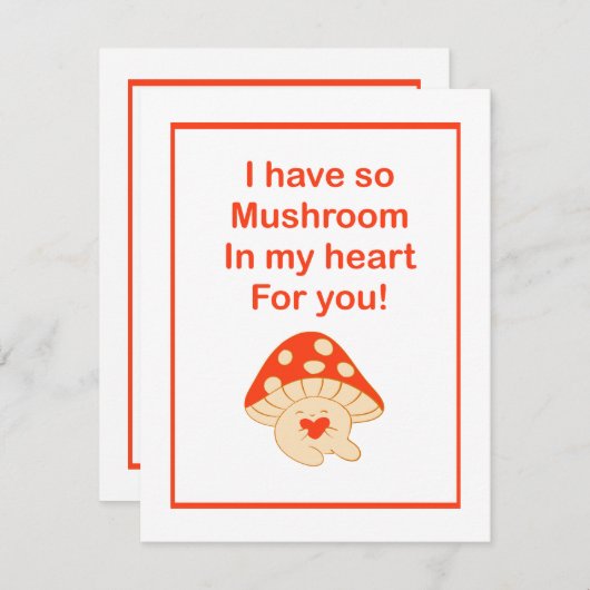 "私はあなたのために私のハートにキノコを持っている"ラブカード ノートカード (正面/裏面)