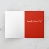 私はあなたのために落ちている！赤いハートモダンバレンタイン シーズンカード (内部)