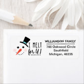 私はあなたのために|の霜の降りたですてきな雪だるまのクリスマスを溶かします ラベル (インサイチュ)