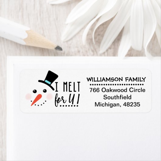 私はあなたのために|の霜の降りたですてきな雪だるまのクリスマスを溶かします ラベル (インサイチュ)