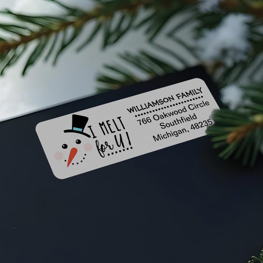 私はあなたのために|の霜の降りたですてきな雪だるまのクリスマスを溶かします ラベル