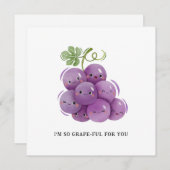 私はあなたのためにGRAPEful – グレープグリーティングカード シーズンカード (正面/裏面)