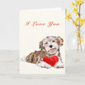私はあなたのためのカードギフトで子犬のハートが大好き カード (黄色い花)