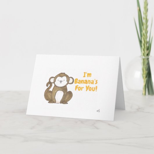私はあなたのためのバナナ – バナナカード サンキューカード (正面)