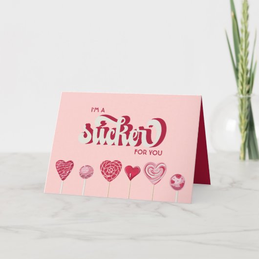 私はあなたのための棒つきキャンデーバレンタイン シーズンカード (正面)