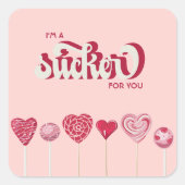 私はあなたのための棒つきキャンデーバレンタイン スクエアシール (正面)