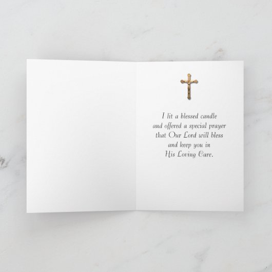 私はあなたのための蝋燭を聖母マリアの天使今日つけました シーズンカード (内部)