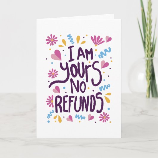 私はあなたのもの、返金なし カード (正面)