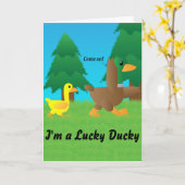 私はあなたのようなダッキー(アヒルちゃん)を持ってラッキーなパパだ カード (黄色い花)
