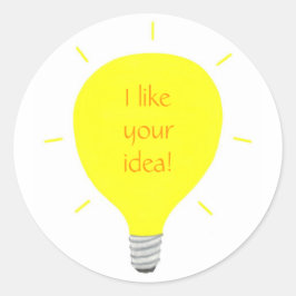 私はあなたのアイディア、電球の確認シールが好き ラウンドシール