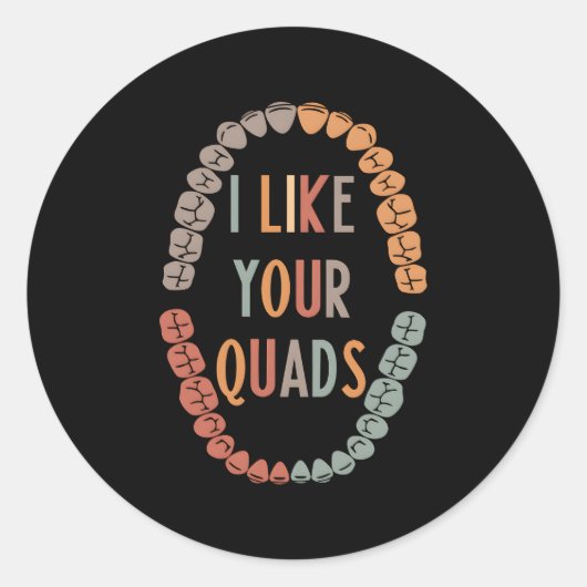 私はあなたのクアッド歯科歯科医師歯科分隊Mが好き ラウンドシール (正面)