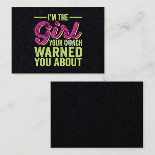 私はあなたのコーチが約警告した女の子です 名刺 (正面/裏面)