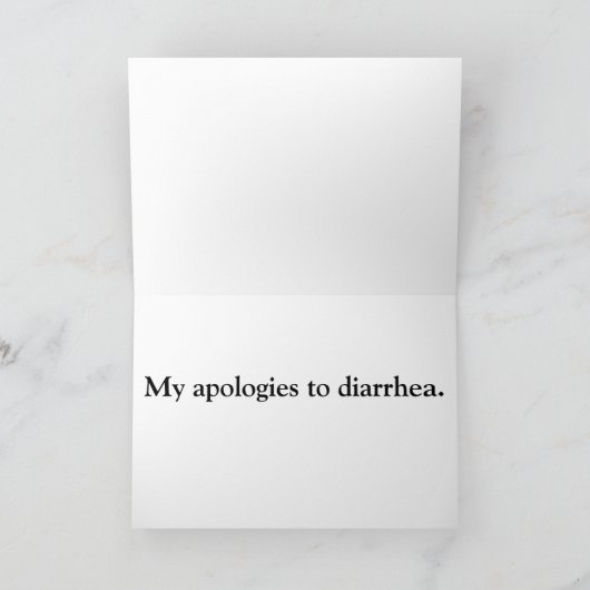 私はあなたのコーヒーが下痢カードのような味がしたと言ってごめんなさい カード (内部)