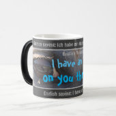 私はあなたのスローに目を間抜け持つ。ドイツ語 モーフィングマグカップ (正面左)