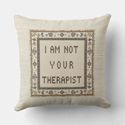 私はあなたのセラピストは縫わフェイクれていおもしろいない クッション (裏面)
