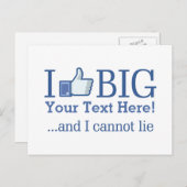 私はあなたのテキストパーソナライズされたを簡単に大きくするのが好きだ ポストカード (正面/裏面)