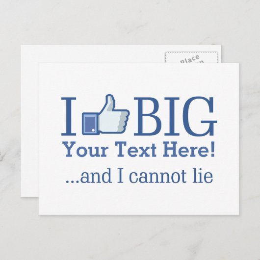私はあなたのテキストパーソナライズされたを簡単に大きくするのが好きだ ポストカード (正面/裏面)