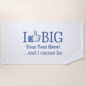 私はあなたのテキスパーソナライズされたトを簡単に大きくするのが好き ビーチタオル (正面)