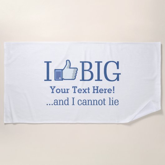 私はあなたのテキスパーソナライズされたトを簡単に大きくするのが好き ビーチタオル (正面)