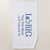 私はあなたのテキスパーソナライズされたトを簡単に大きくするのが好き ビーチタオル (正面)