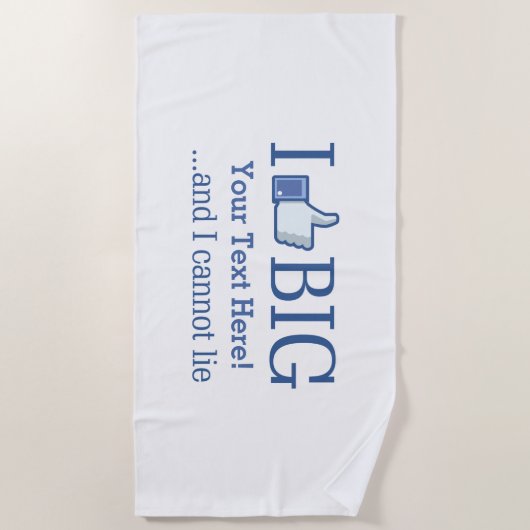 私はあなたのテキスパーソナライズされたトを簡単に大きくするのが好き ビーチタオル (正面)