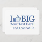 私はあなたのテキスパーソナライズされたト作成で大きいのが好き (正面/裏面)