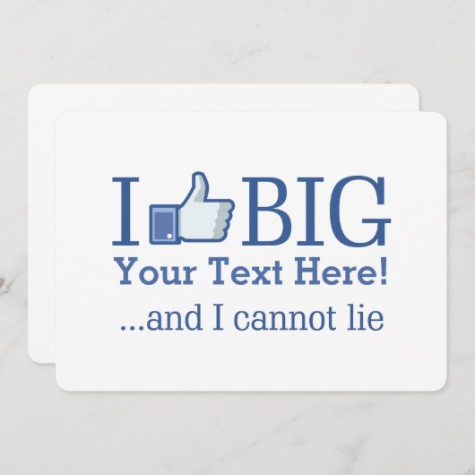 私はあなたのテキスパーソナライズされたト作成で大きいのが好き (正面/裏面)