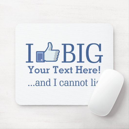 私はあなたのテキスパーソナライズされたト作成で大きいのが好き マウスパッド (マウス)