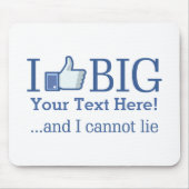 私はあなたのテキスパーソナライズされたト作成で大きいのが好き マウスパッド (正面)