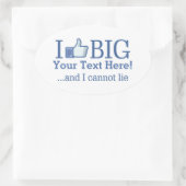 私はあなたのテキスパーソナライズされたト作成で大きいのが好き 楕円形シール (バッグ)