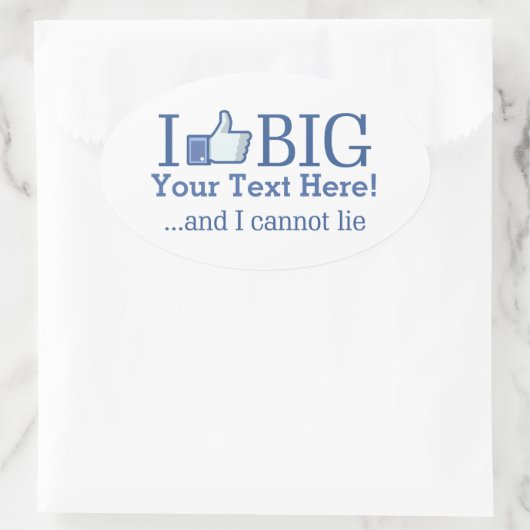 私はあなたのテキスパーソナライズされたト作成で大きいのが好き 楕円形シール (バッグ)