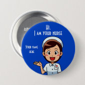 私はあなたのナースの大きい3インチラウンドボタン 缶バッジ (正面&裏面)