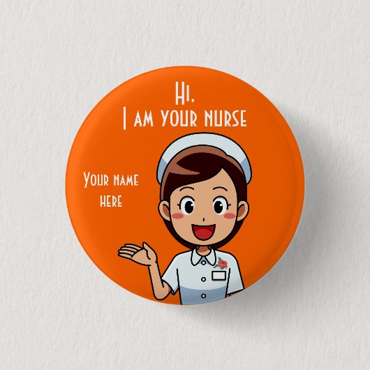 私はあなたのナースの小さい、1 1/4インチラウンドボタン 缶バッジ (正面)