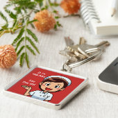 私はあなたのナース（2.00インチ）プレミアムスクエアキーチェーン キーホルダー (側面)