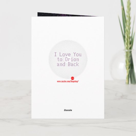 私はあなたのネーム空間が付いているオリオンそして背部に愛します カード (裏面)