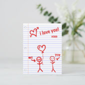 私はあなたのノートブック紙のスケッチが大好きです ポストカード (スタンド正面)