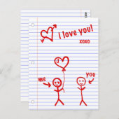 私はあなたのノートブック紙のスケッチが大好きです ポストカード (正面/裏面)