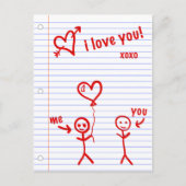 私はあなたのノートブック紙のスケッチが大好きです ポストカード (正面)